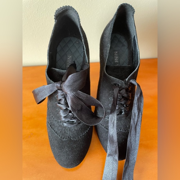 Nine West women shoes High heel black suede size 5 - Picture 6 of 6